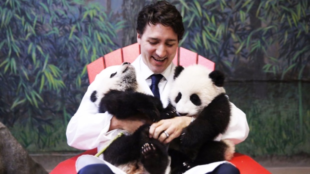 Trudeau with pandas Jia Panpan Jia Yueyue